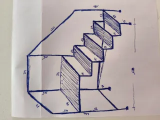 Escalera con plataforma para piscina