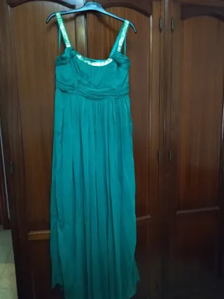 Vestido largo verde boda talla 38