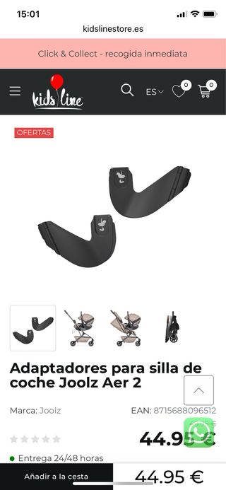 Adaptadores Joolz Aer+ Silla Coche