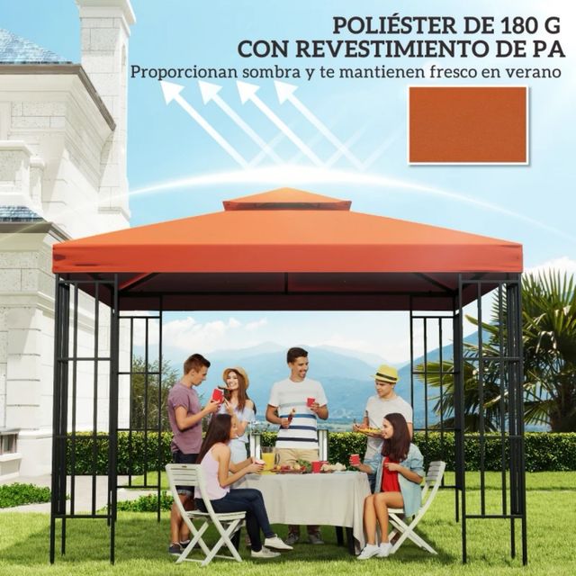 Techo de repuesto para cenador 3x3m Naranja