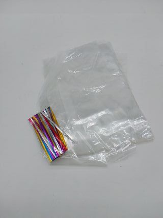 50 bolsas de celofán, bolsas de galletas de alimentos, bolsas de celofán transparente con 50 lazos de colores mezclados para reg