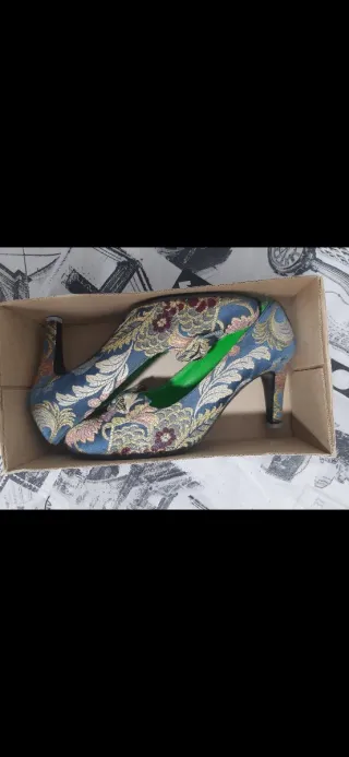 Traje Fallera Azul y Multicolor