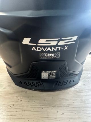 LS2, Casco Modular Moto ADVANT X Sólido Negro Mate, XXL