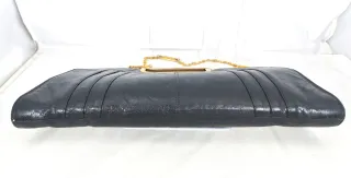 Pochette vintage anni 80 nera con dettagli oro