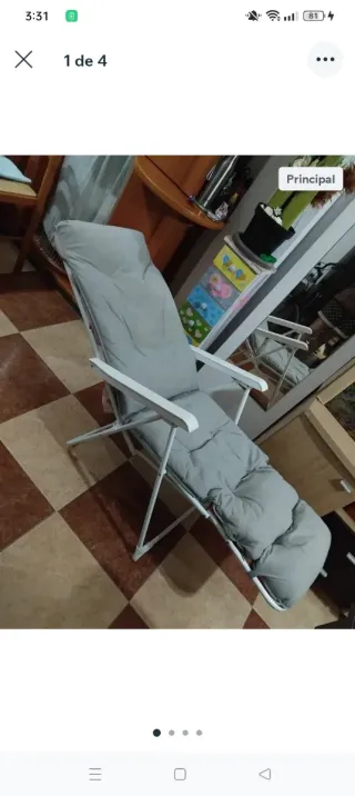 Lettino pieghevole relax grigio