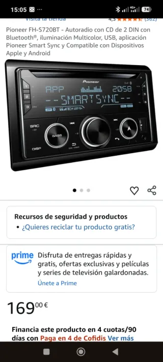 Radio Pioneer MVH-S620BT Bluetooth