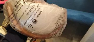 Applique trasparente e bianco , bordo color legno