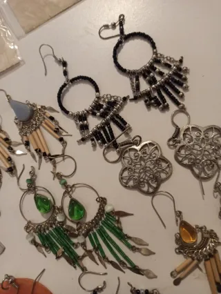 Gran lote bisutería étnica plata y multicolor