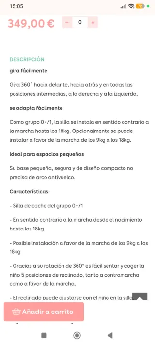 Silla de coche Joie spin 360