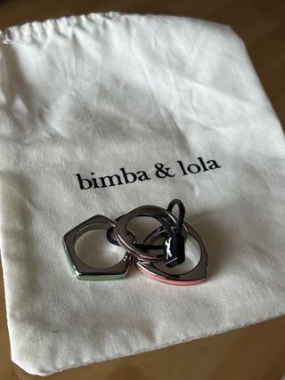 Conjunto 3 Anillos Bimba y Lola Plata NUEVOS.