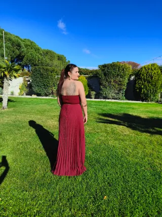 Vestido largo granate para eventos