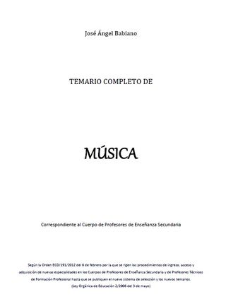 TEMARIOS COMPLETOS OPOSICIONES CONSERVATORIOS