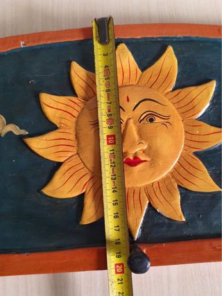 Perchero de madera Sol, Luna y Estrellas