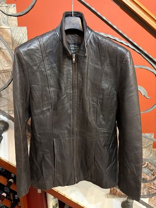 Giacca in vera pelle vintage marrone