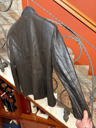 Giacca in vera pelle vintage marrone