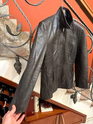 Giacca in vera pelle vintage marrone