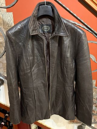 Giacca in vera pelle vintage marrone