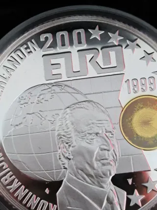 200 Euro Países Bajos 5oz Plata 2 grs oro