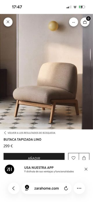 Butaca lino Zara Home Beige