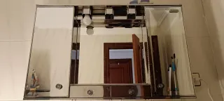 Mueble baño vintage espejo metal