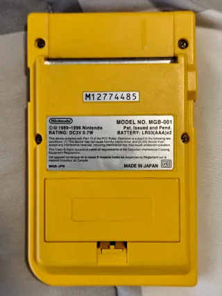Game Boy Pocket Amarilla Nintendo Made in Japan
