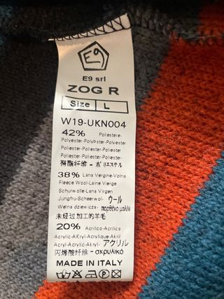 Forro polar E9 rayas gris naranja