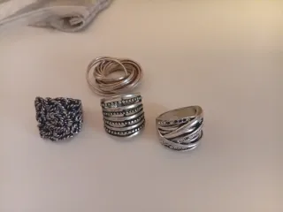 Lote 4 Anillos Plata Estilo Boho