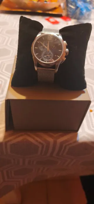 Reloj Hamilton Cronógrafo Negro y Plateado