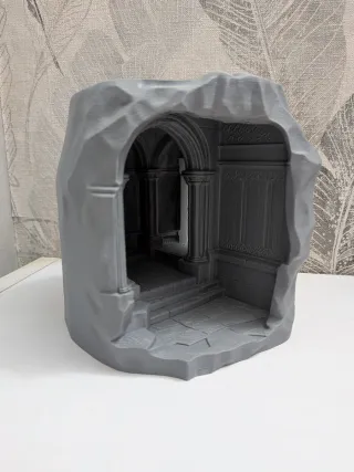 Diorama Galería de piedra para libros