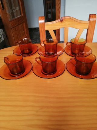 Juego Vajilla Duralex Vidrio Ámbar