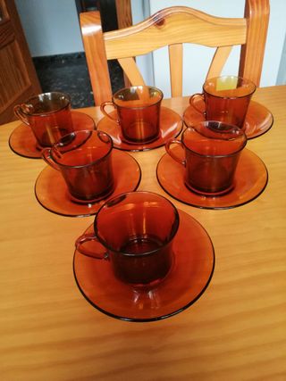 Juego Vajilla Duralex Vidrio Ámbar