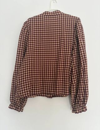 Blusa Zara volantes cuadros.