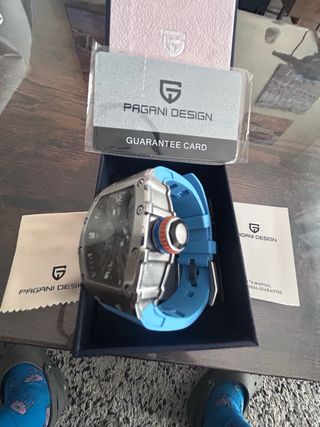 Reloj Pagani Design Esqueleto Azul/Plata