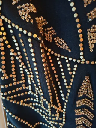 Vestido fiesta Bambola negro y dorado