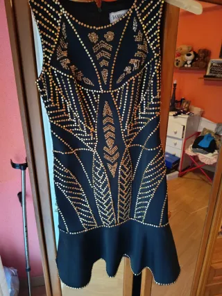 Vestido fiesta Bambola negro y dorado