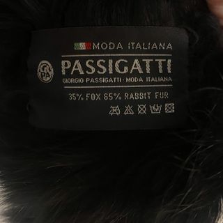 Bufanda Piel Zorro y Conejo Negra