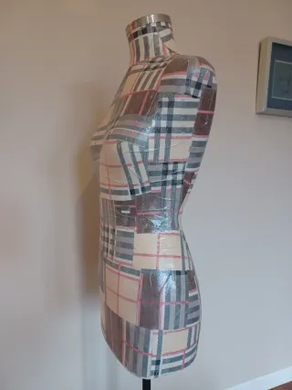 Busto Maniquí Vintage Tartán - Diseño Exclusivo