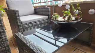 Conjunto Terraza Mimbre y Cristal