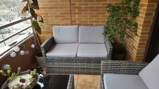 Conjunto Terraza Mimbre y Cristal