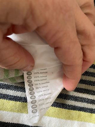 2 Fundas cojín sofá rayas verdes