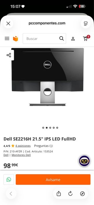 Monitor Dell SE2216H 22 Full HD