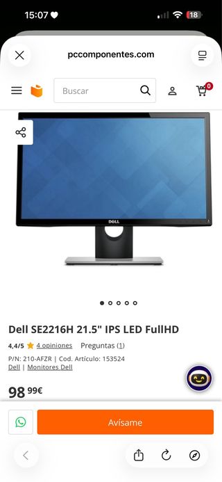 Monitor Dell SE2216H 22 Full HD