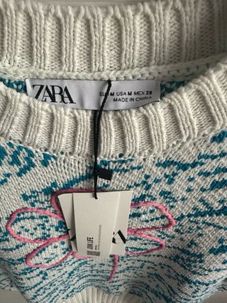 Chaleco Zara Flores Talla M Nuevo