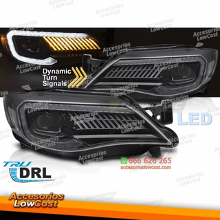 FAROS DELANTEROS LED NEGROS PARA SUBARU WRX 08-14
