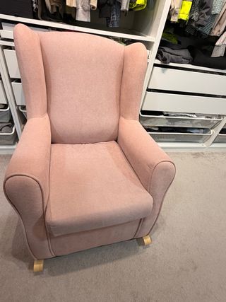Poltrona dondolo relax rosa antico