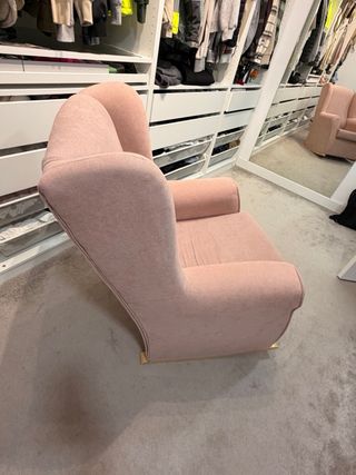 Poltrona dondolo relax rosa antico