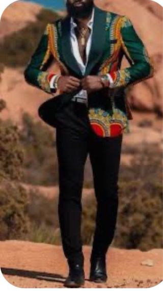 Americana estampada hombre verde