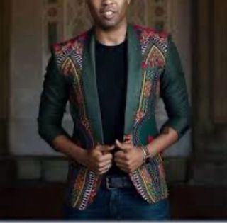 Americana estampada hombre verde