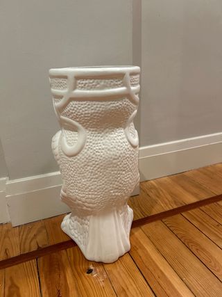 Paragüero de cerámica búho vintage