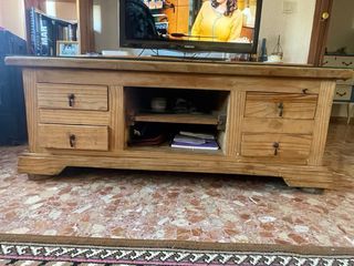 Mesa de centro madera roble estilo mexicano